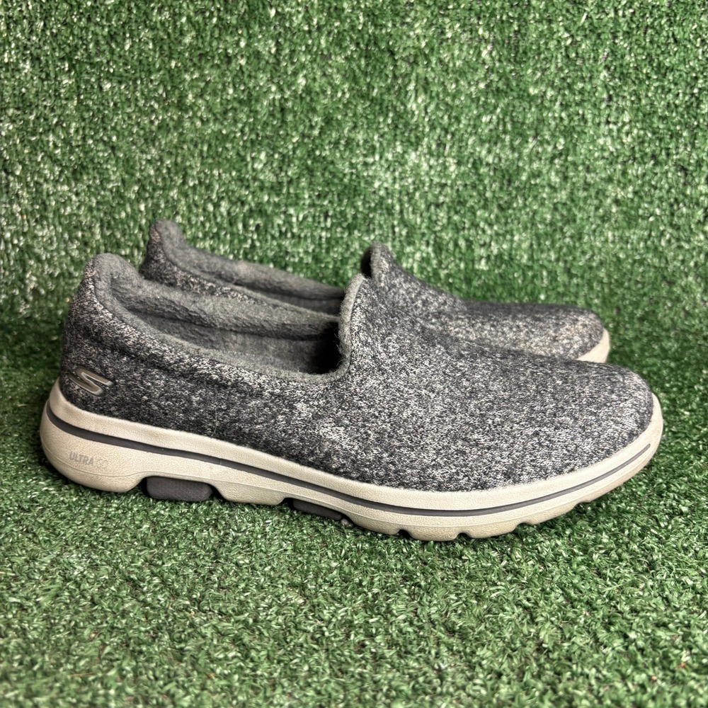 Skechers Wash-A-Wools GoWalk 5 Overland Comfort Walking Shoes Grey Womens Sz 7.5